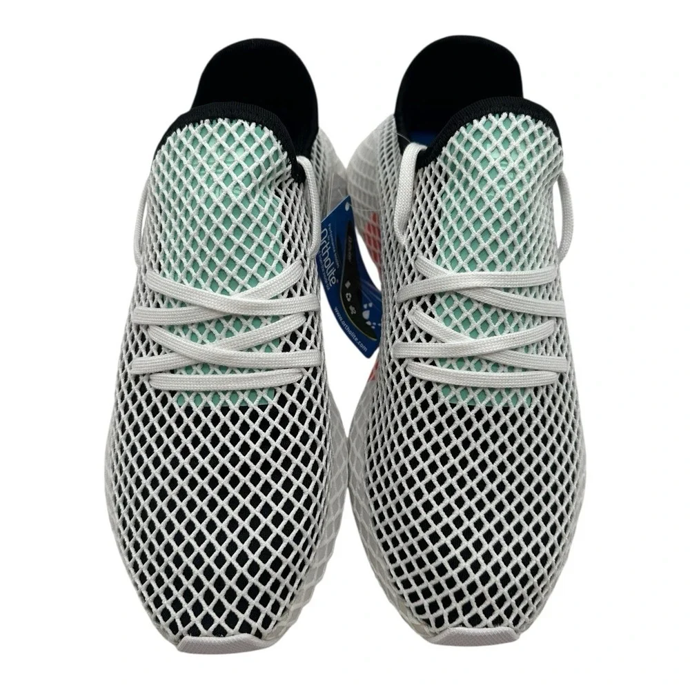 Adidas Deerupt‎ Runner Running Shoes Mens 11.5 Black/Green/White Sneakers B28076